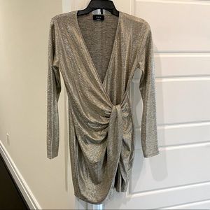 Vici Gold Wrap Dress